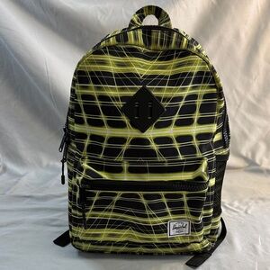 ⭐️ Herschel Supply Company Black and Neon Yellow Grid Backpack